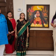 With Honourable Minister Nitin Gadkari and his family and my painting